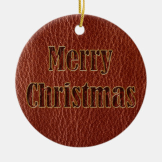 Leather-Look Christmas Red Ceramic Tree Decoration