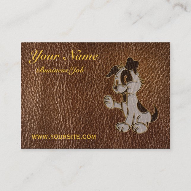 Leather-Look Dog Business Card (Front)