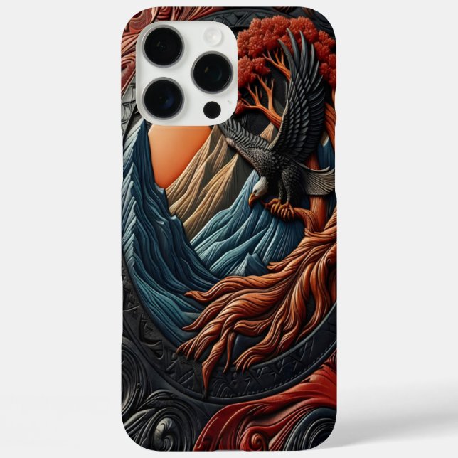 Leather-look Eagle Nature Scene Case-Mate iPhone Case (Back)