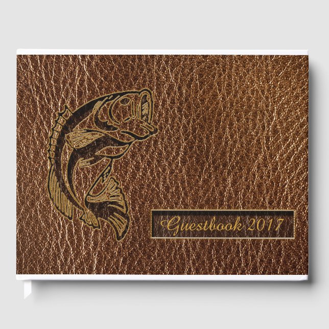 Leather-Look Fish Guest Book (Front)