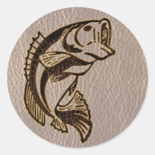 Leather-Look Fish Soft Classic Round Sticker