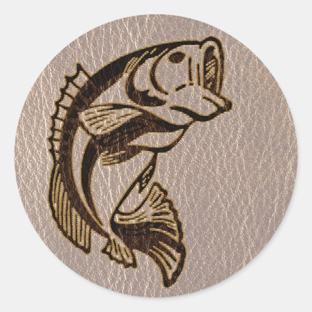 Leather-Look Fish Soft Classic Round Sticker (Front)