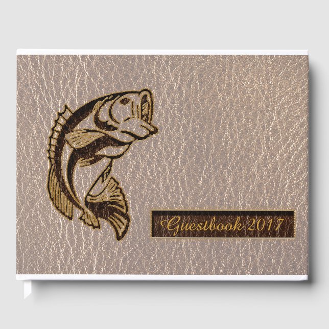 Leather-Look Fish Soft Guest Book (Front)
