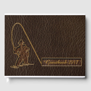 Leather-Look Fisherman Dark Guest Book
