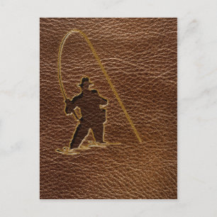Leather-Look Fisherman Postcard
