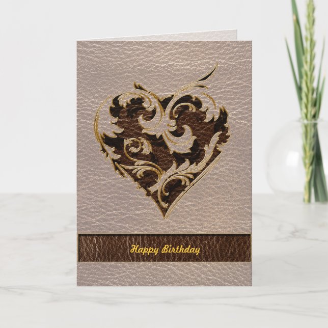 Leather-Look Heart Soft Card (Front)