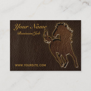Leather-Look Horse Dark Business Card