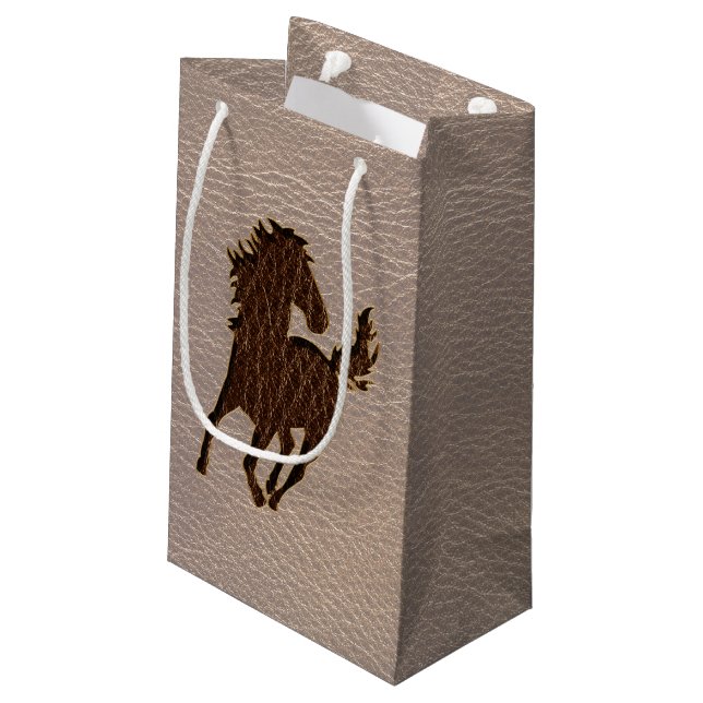 Leather-Look Horse Soft Small Gift Bag (Back Angled)