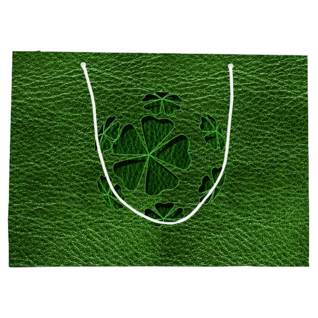 Leather-Look Irish CloverBall Large Gift Bag (Back)