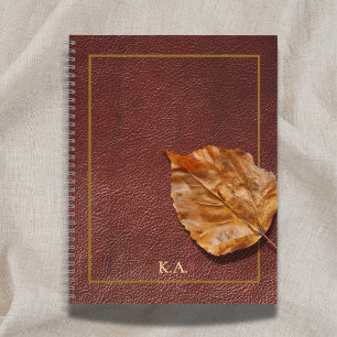 Leather Look Leaf Journal – Personalized Notebook