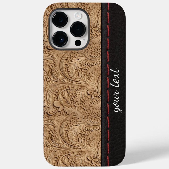 Leather look motif pattern Case-Mate iPhone case (Back)