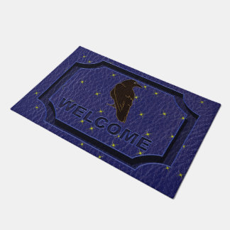 Leather-Look Native American Zodiac Raven Doormat