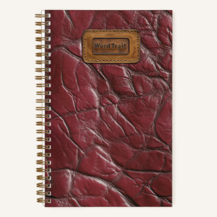 Leather-look Notebook - Garnet Red