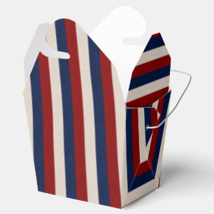 LEATHER LOOK PATRIOTIC STRIPES-FAVOR BOX take out