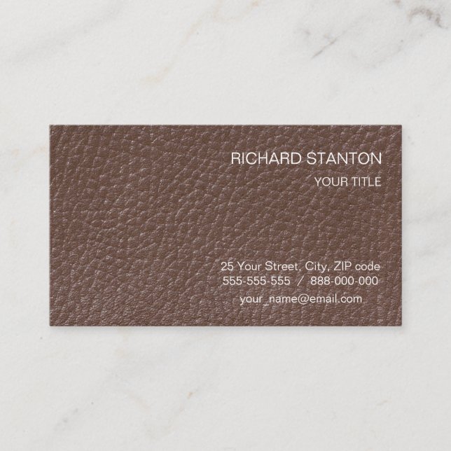 Leather look pattern business card (Front)