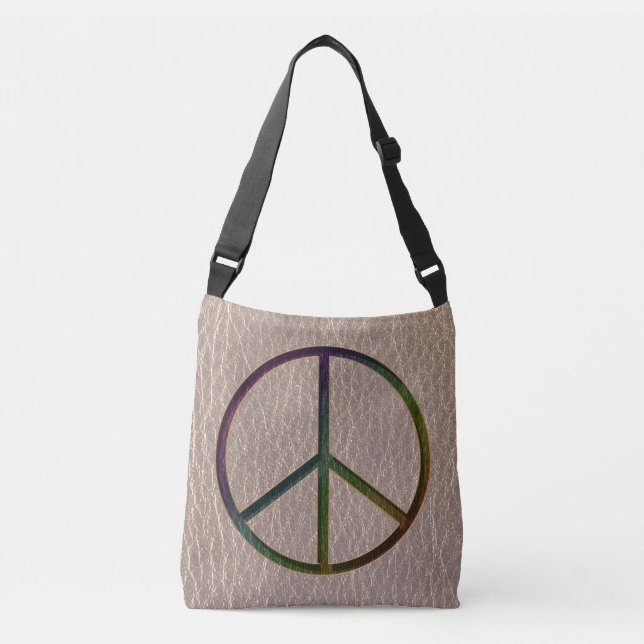 Leather-Look Peace Colour Soft Crossbody Bag (Front)