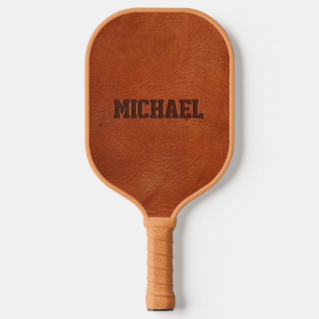 Leather-Look Personalised Pickleball Paddle (Front)