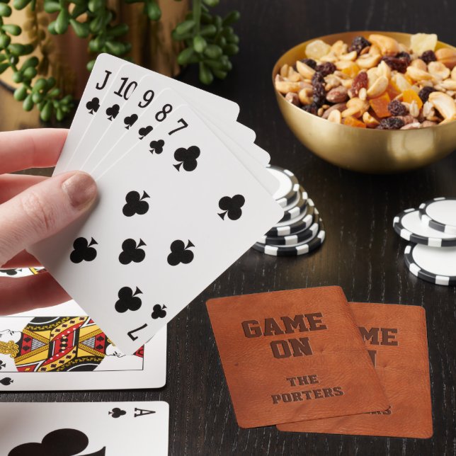 Leather-Look Personalised Playing Cards (In Situ)