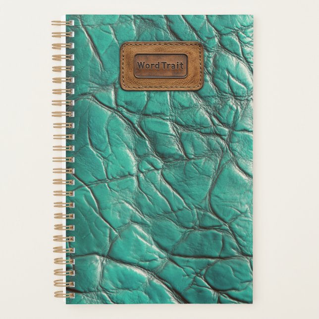 Leather-look Planner - Caribbean Turquoise (Light) (Front)