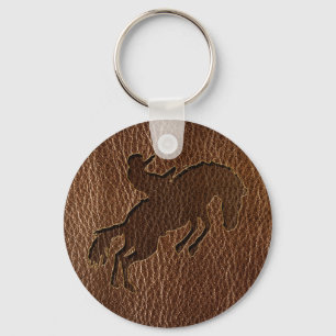 Leather-Look Rodeo Key Ring