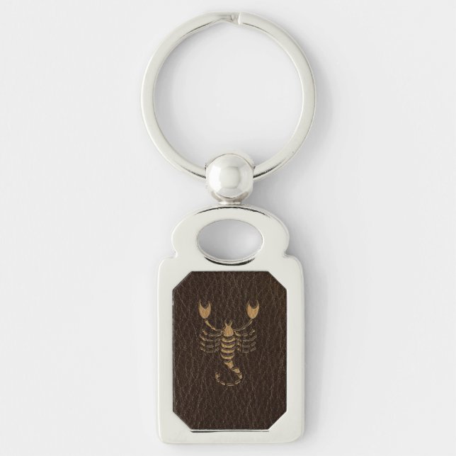 Leather-Look Scorpio Key Ring (Front)