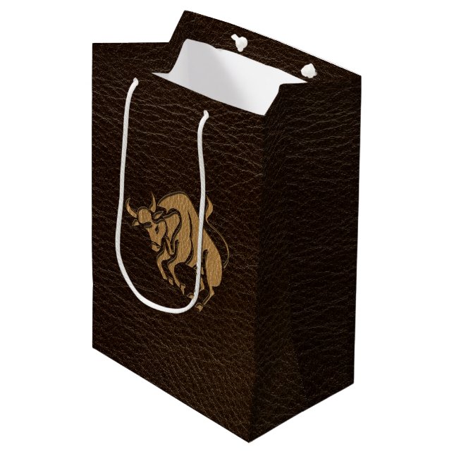Leather-Look Taurus Medium Gift Bag (Front Angled)