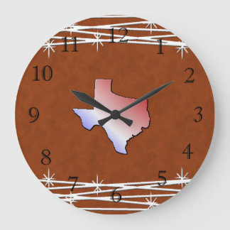 Leather Look Texas Clock