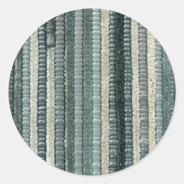 Leather-look texture classic round sticker (Front)