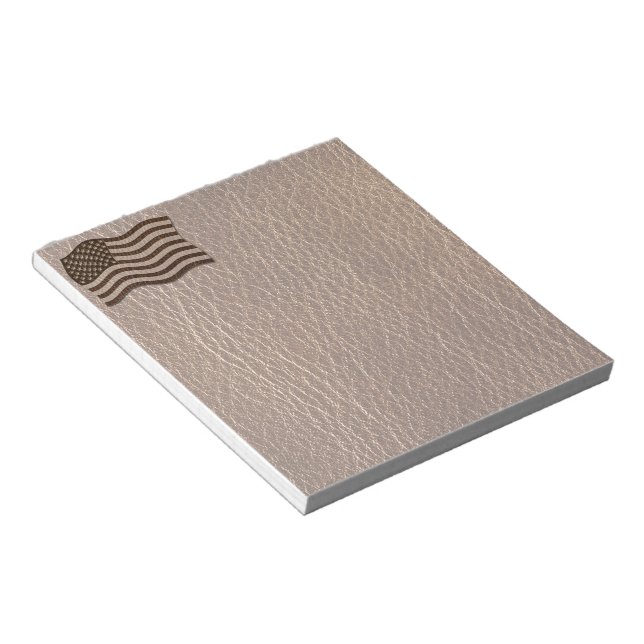 Leather-Look USA Flag Notepad (Angled)