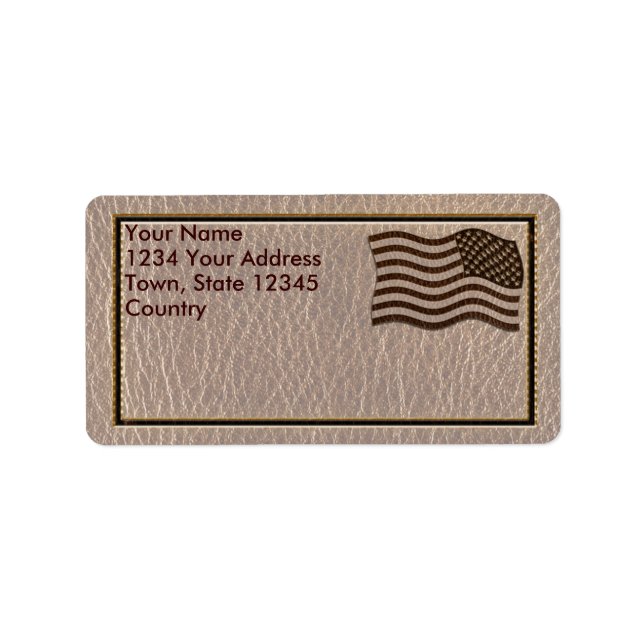 Leather-Look USA Flag Soft Label (Front)