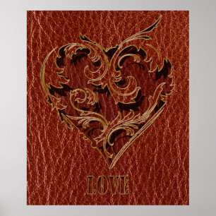 Leather-Look Valentine Poster