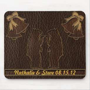 Leather-Look Wedding Dark Mouse Mat