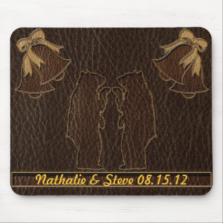 Leather-Look Wedding Dark Mouse Mat