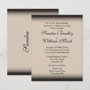Leather Look Wedding Invitation