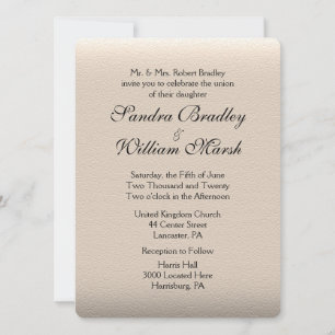 Leather Look Wedding Invitation