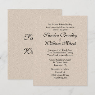Leather Look Wedding Invitation