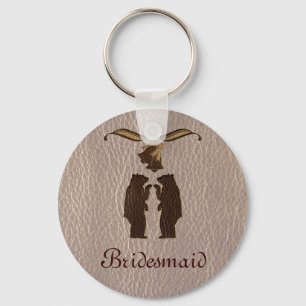 Leather-Look Wedding Soft Key Ring