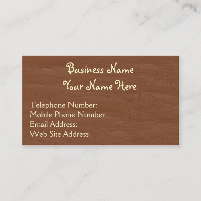 Leather-look Western style 7 Business Cards (Front)