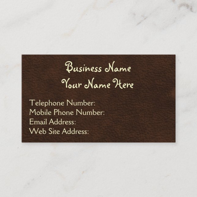 Leather-look Western style 8 Business Cards (Front)
