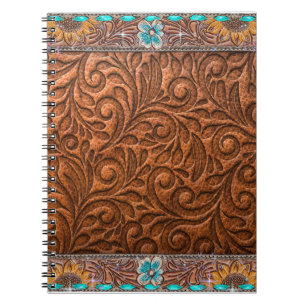 Leather Look With Turquoise Accents Notebook