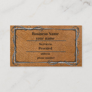 Leather look with Victorian Nail Border Business Card