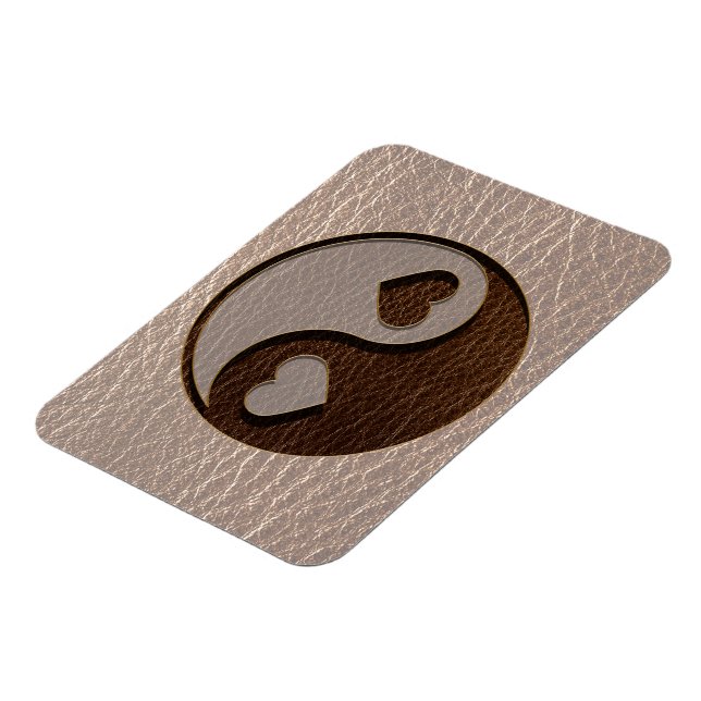 Leather-Look Yin Yang Heart Soft Magnet (Left Side)