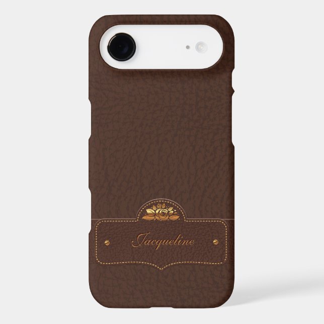 Leather Luxury Name Case-Mate iPhone Case (Back)