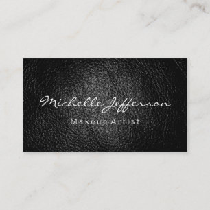 Leather Makeup Artist Script Business Card