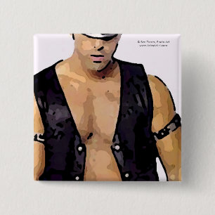 Leather Man 15 Cm Square Badge