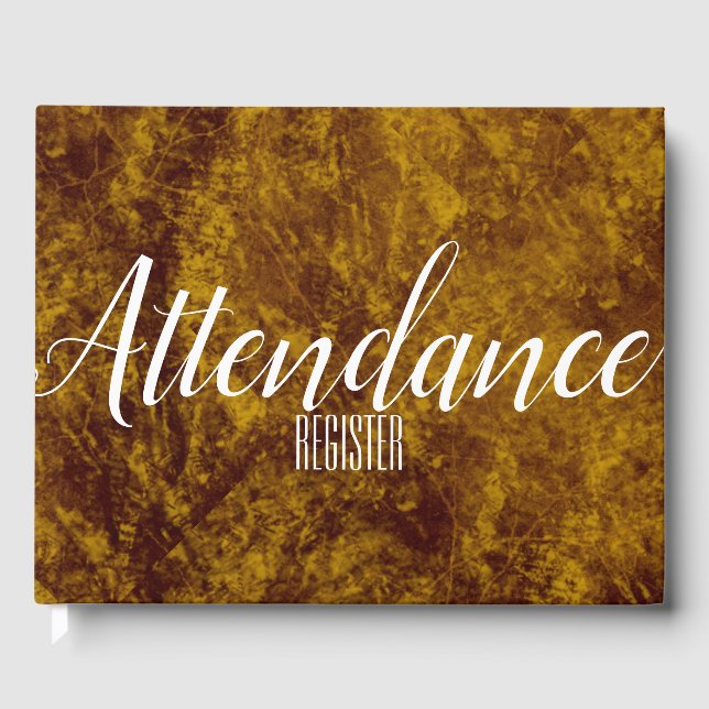 Leather marble look faux | Attendance Register Guest Book (Front)