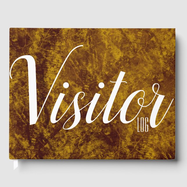 Leather marble look faux | Visitor Log manuel Guest Book (Front)