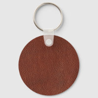 Leather Metal Circle Keychain