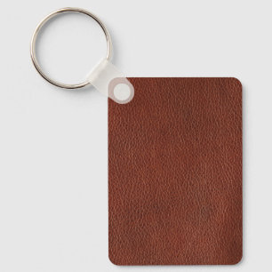 Leather Metal Rectangle Keychain