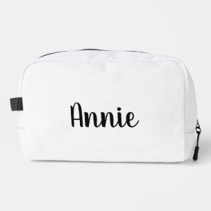 Leather Name Makeup Bag, Personalize Wedding Bride Dopp Kit